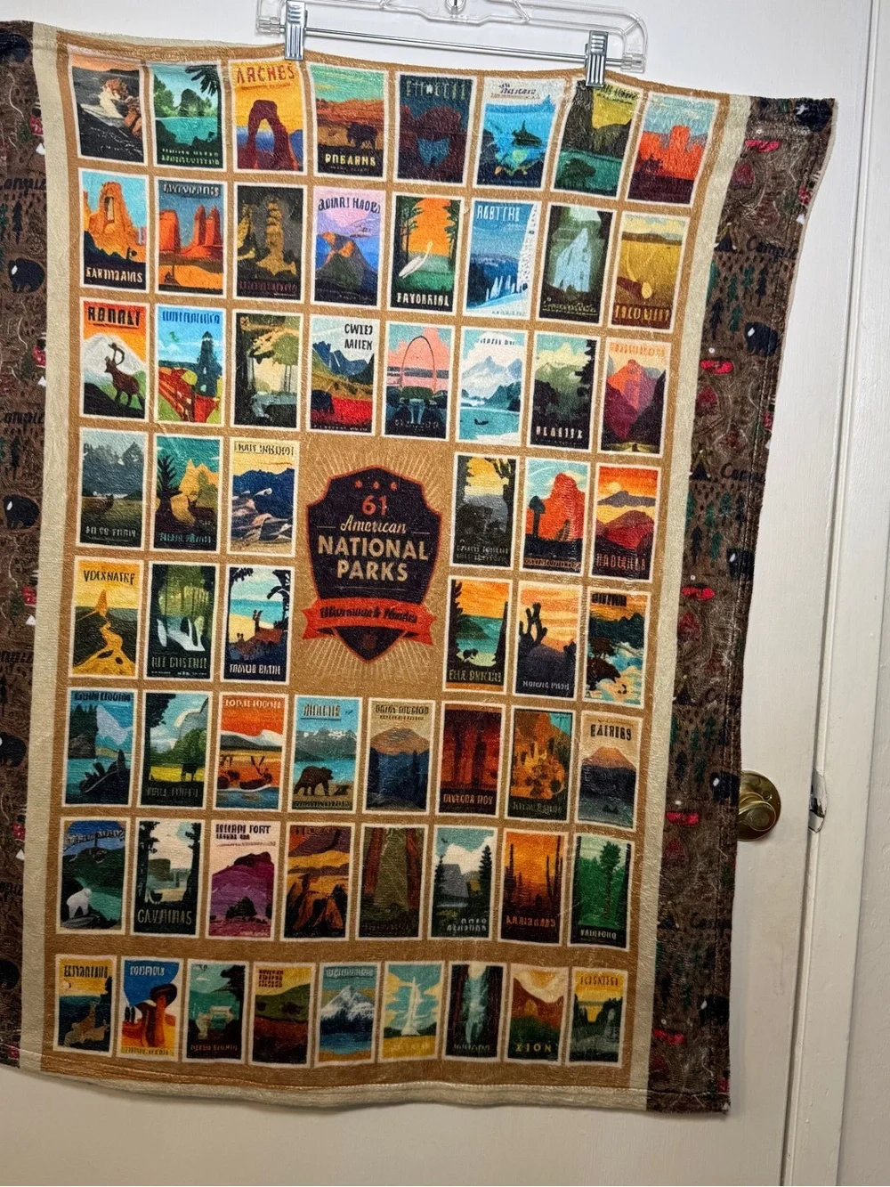 61 American National Parks Wall Tapestry - Multicolor Throw Blanket Plush